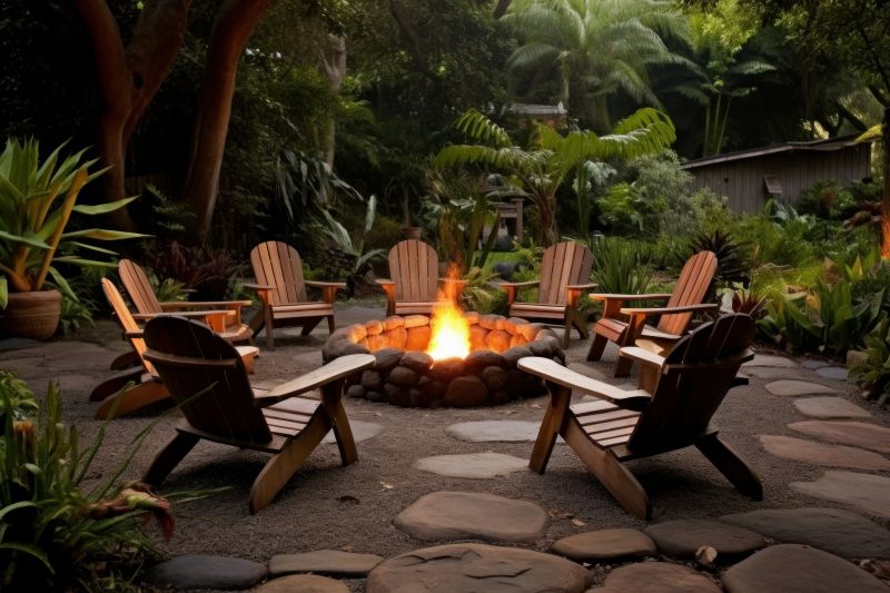 Outdoor Flagstone Seating Area